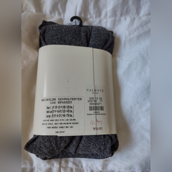 NWT Talbot's Dark Gray Tights - Large - Picture 2 of 2